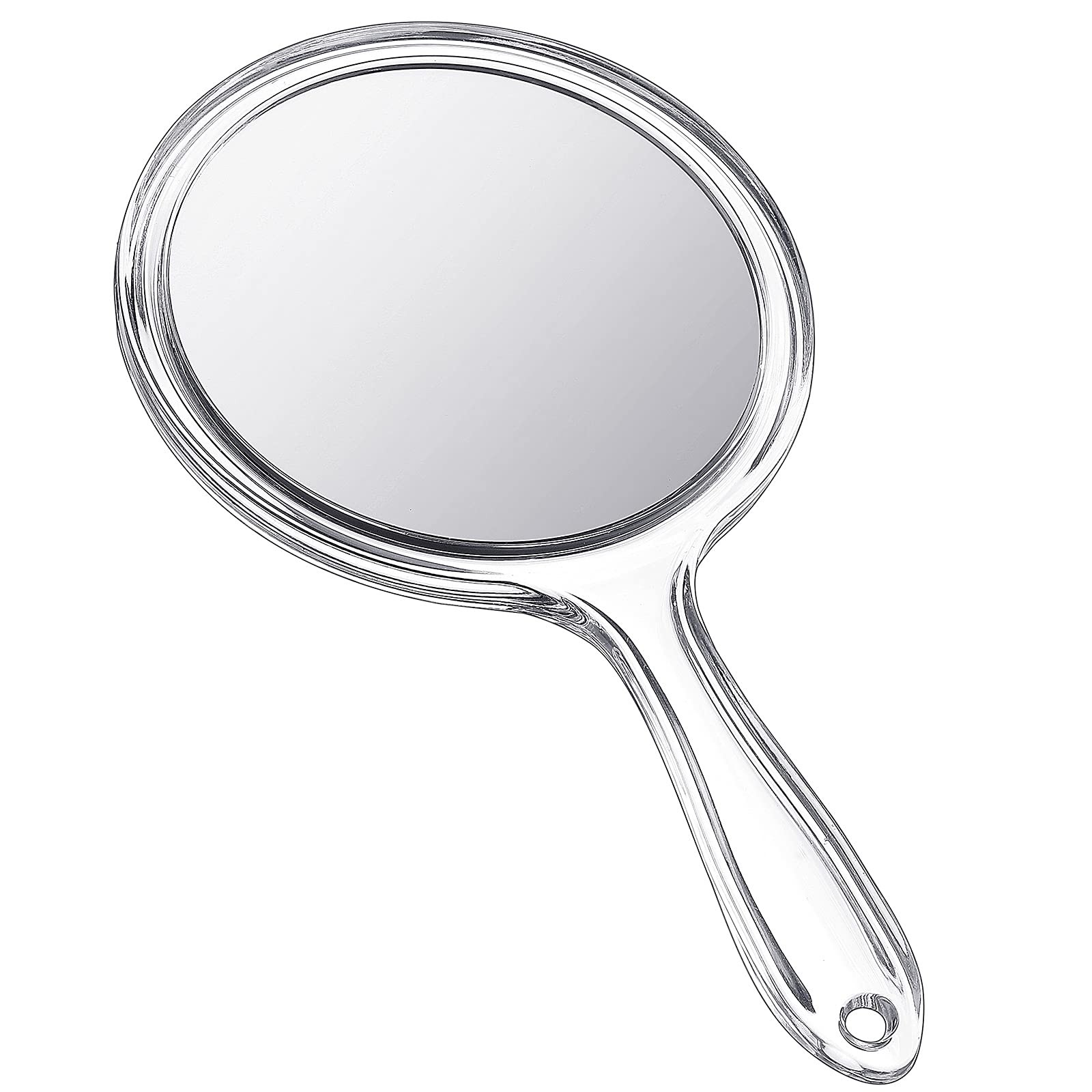 Jetec Hand Mirror Double-Sided Handheld 1X/ 2X 8.3″L x 4.5″W, Clear