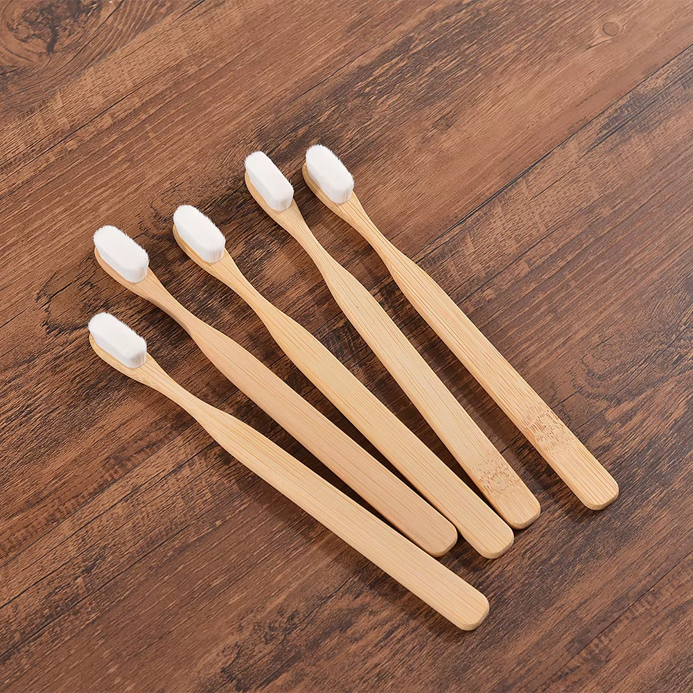 5PCS Ultra Soft Bamboo Toothbrush Million Bristles Adult Deep Clean Vegan Toothb