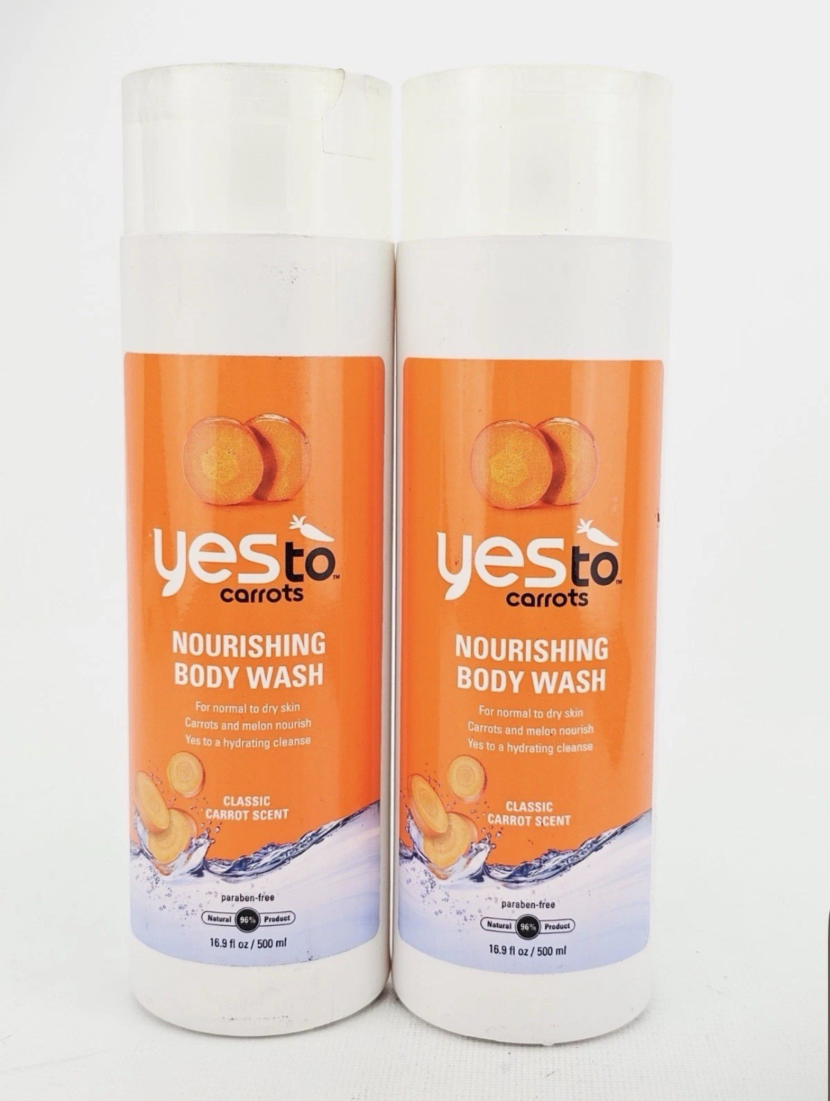 Yes To Carrots Nourishing Body Wash 16.9 oz Lot of 2