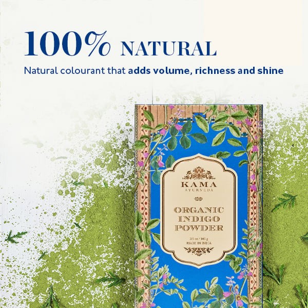 Kama Ayurveda Organic Indigo Powder Pure HerbalHair Color & Nourishing Care 100g