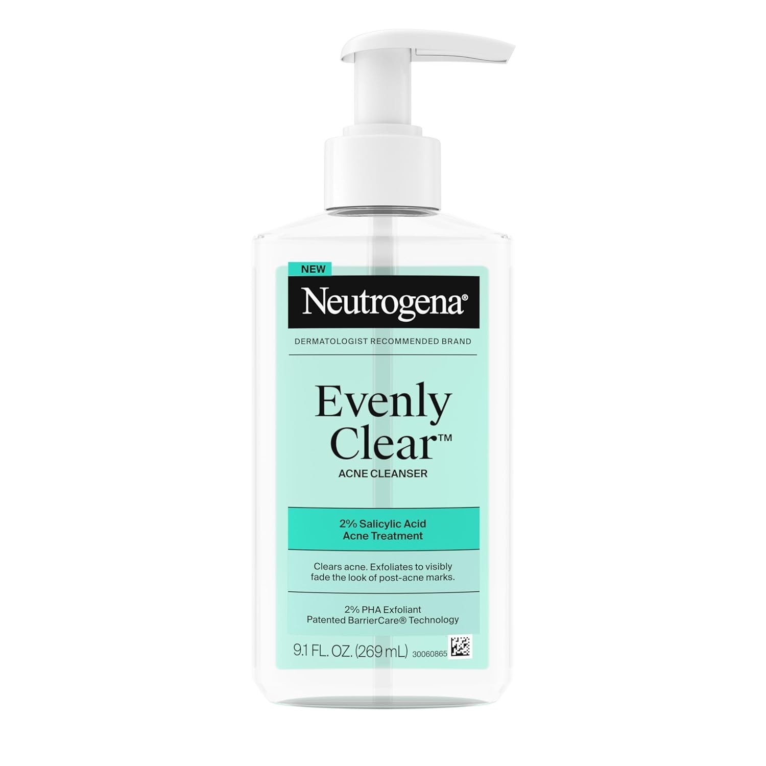 Neutrogena Evenly Clear Acne Cleanser Gentle Foaming Face Wash Acid 9.1 fl. oz.