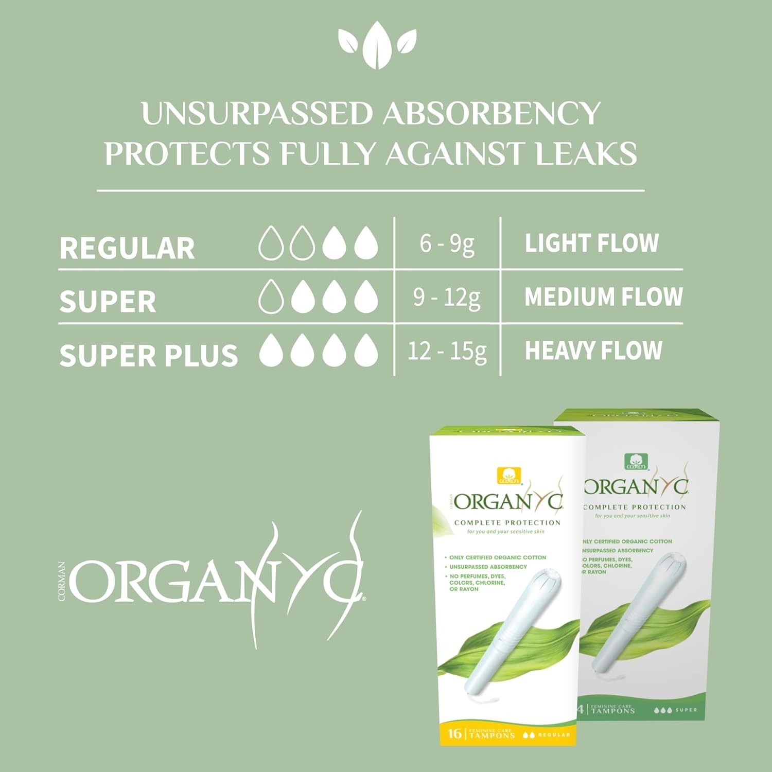 100% Certified Organic Cotton Tampons, Cardboard Applicator, Free from Chlori…