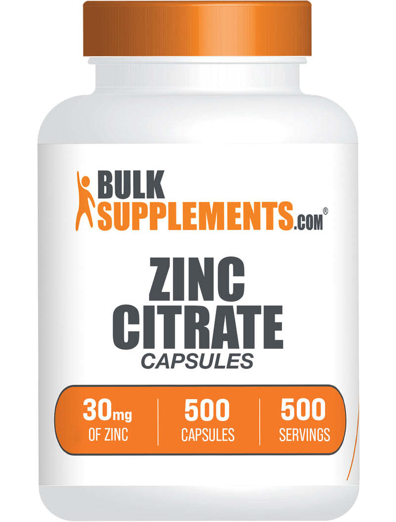 BulkSupplements Zinc Citrate Capsules – 30mg of Zinc per Serving