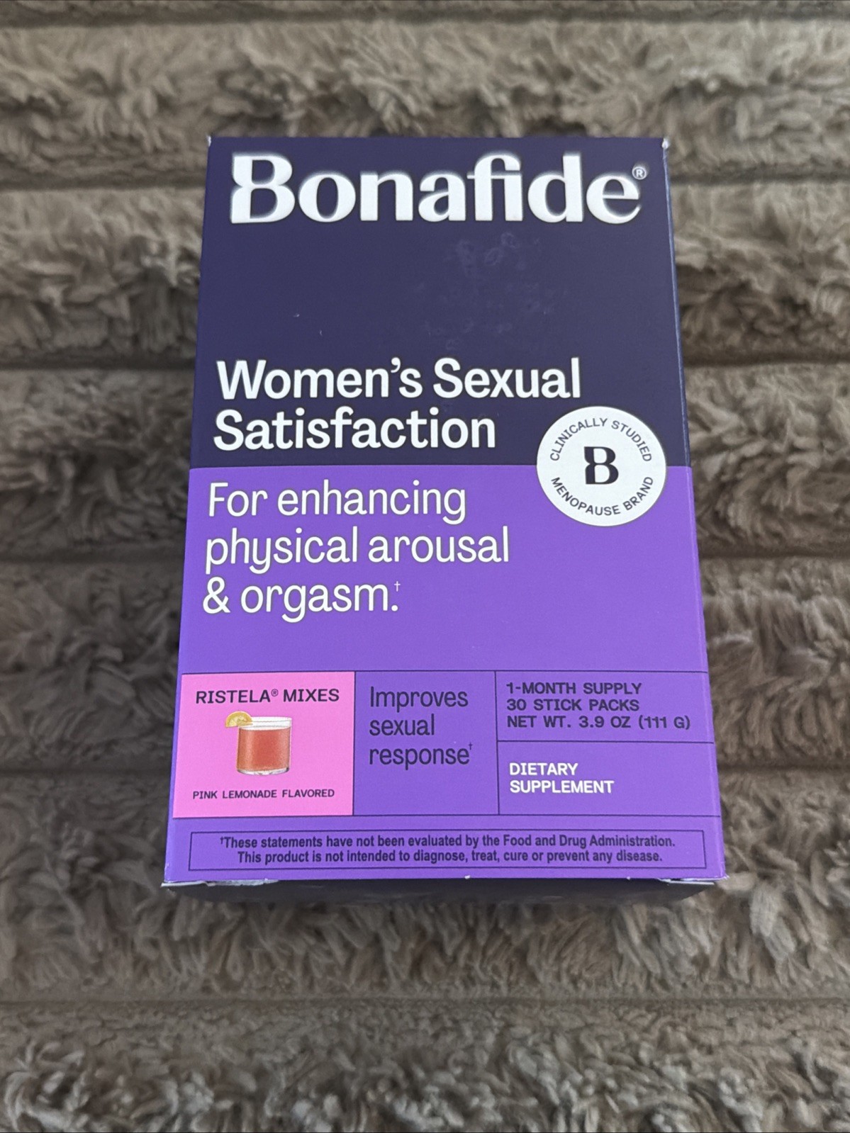 Bonafide Ristela Women Supplement Mixes 30 Pack Pink Lemonade 1 Month