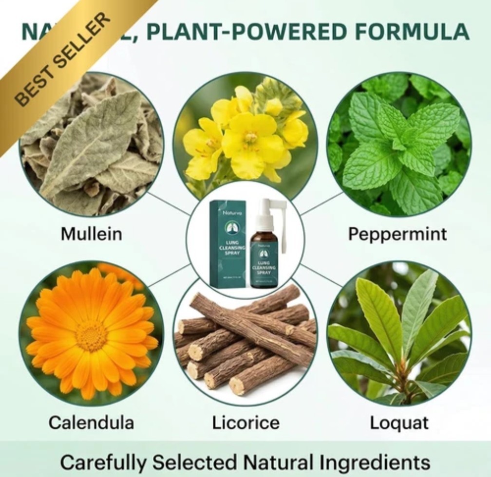 Lung Cleansing Spray,Calendula Leaf Extract Herbal Cleanse 1pcs 39 Day Supply