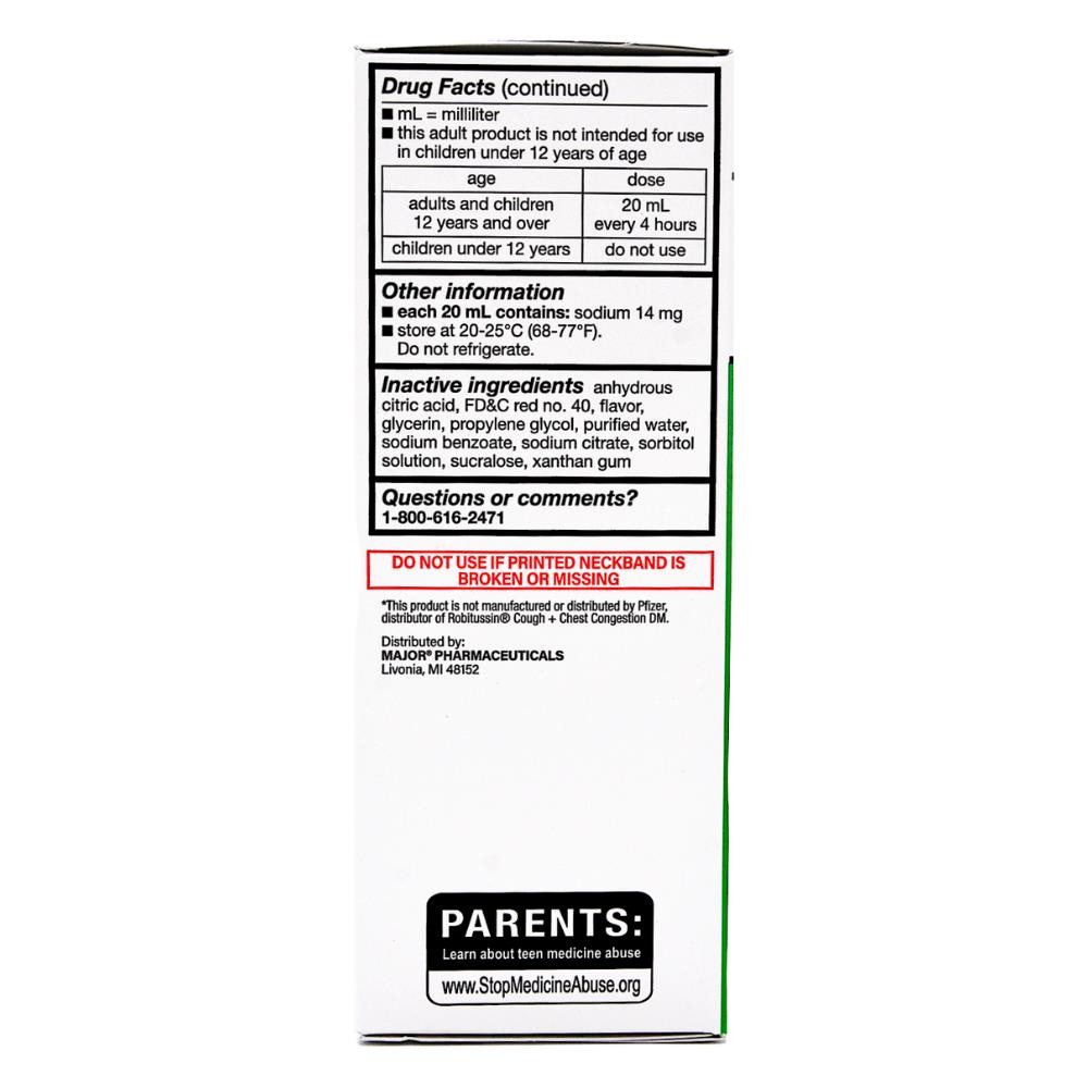 Major Robafen DM Cough Raspberry Flavor Syrup – 8 Fl Oz | Robitussin DM (3 Pack)