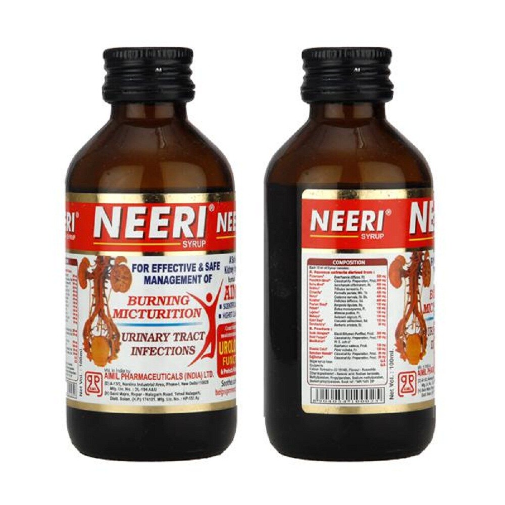 Aimil Pharma Ayurvedic Neeri Syrup 100ml (Pack of 2) with Free Shipping