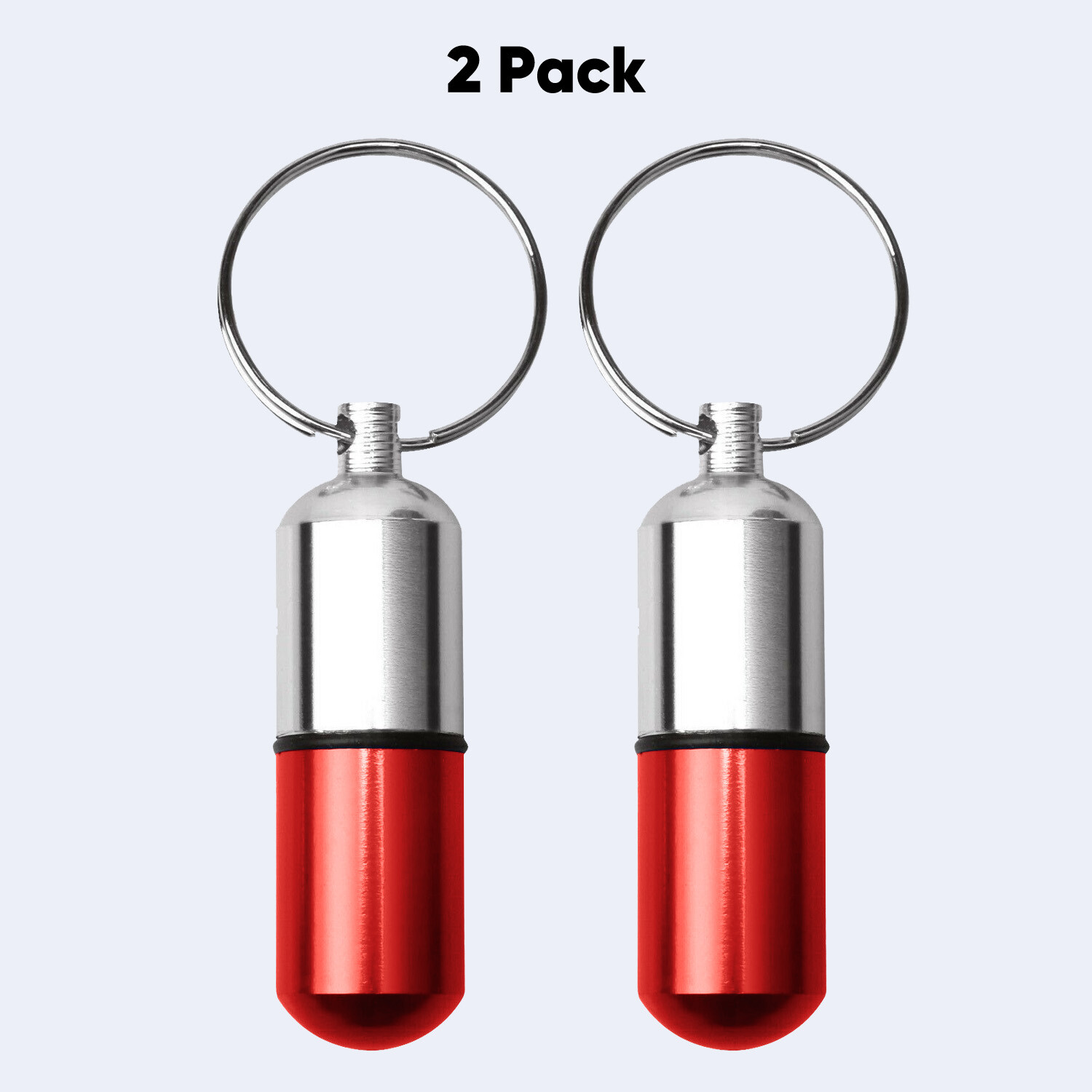 2pc Red Color FDA Medicine Pill Capsule Mini Bottle Drug Portable Container Box