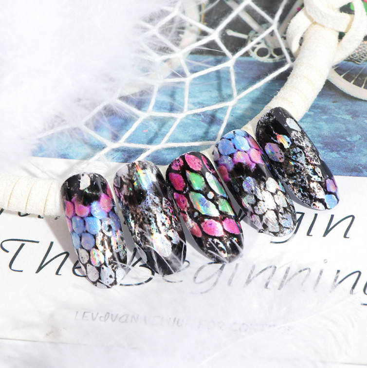 16Pcs Snake Style Nail Foil Iridescent Nail Art Transfer Sticker Decoration NS46
