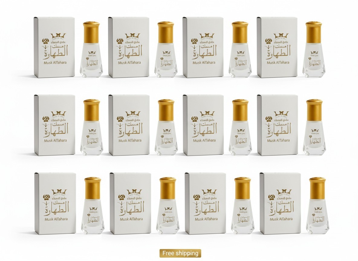 Musk Al Tahara White Perfume Oil Alcohol Free 5ml Pack of 60 Total 300ml Bulk Lo