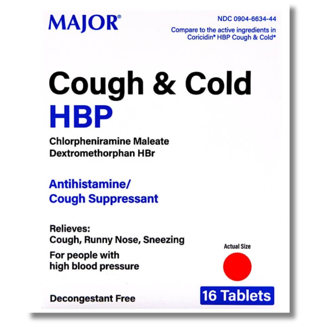 Major Cough & Cold HBP 24-Pack (384 Tablets) | Compare to Coricidin HBP (6-2027)