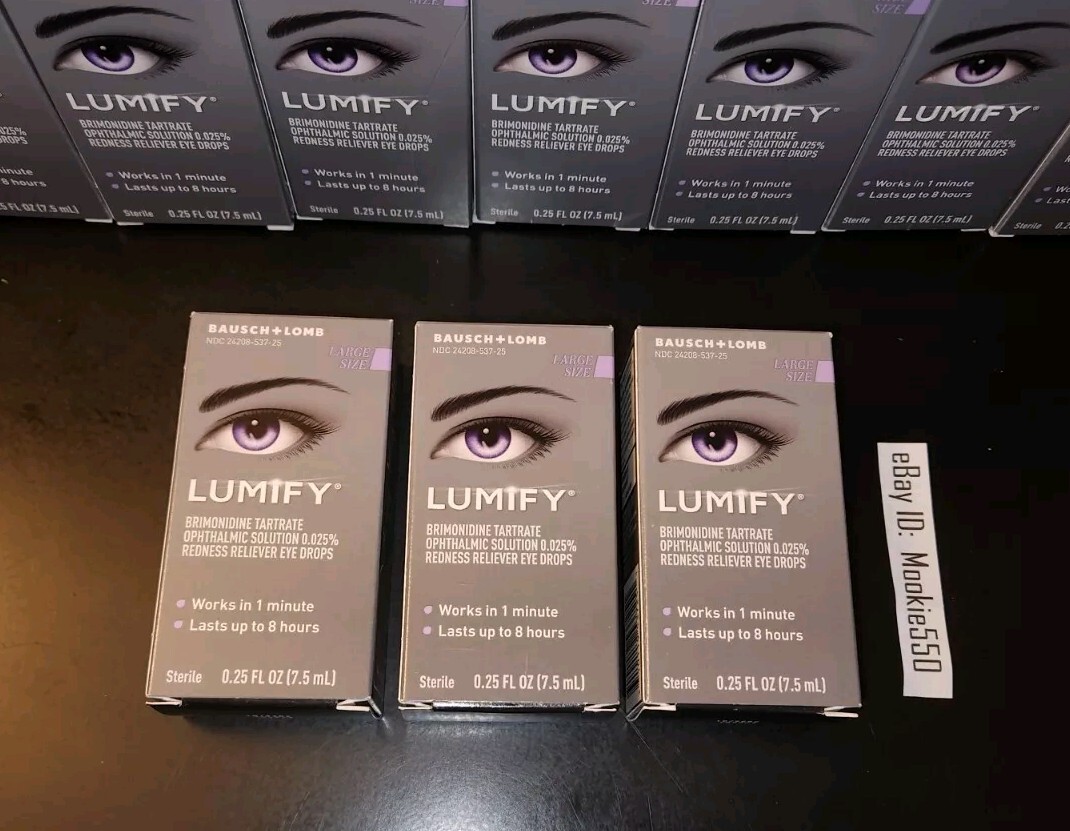 EXP 12/2025! 3 Box Lot LARGE LUMIFY 0.25 oz (7.5mL) Redness Reliever Eye Drops