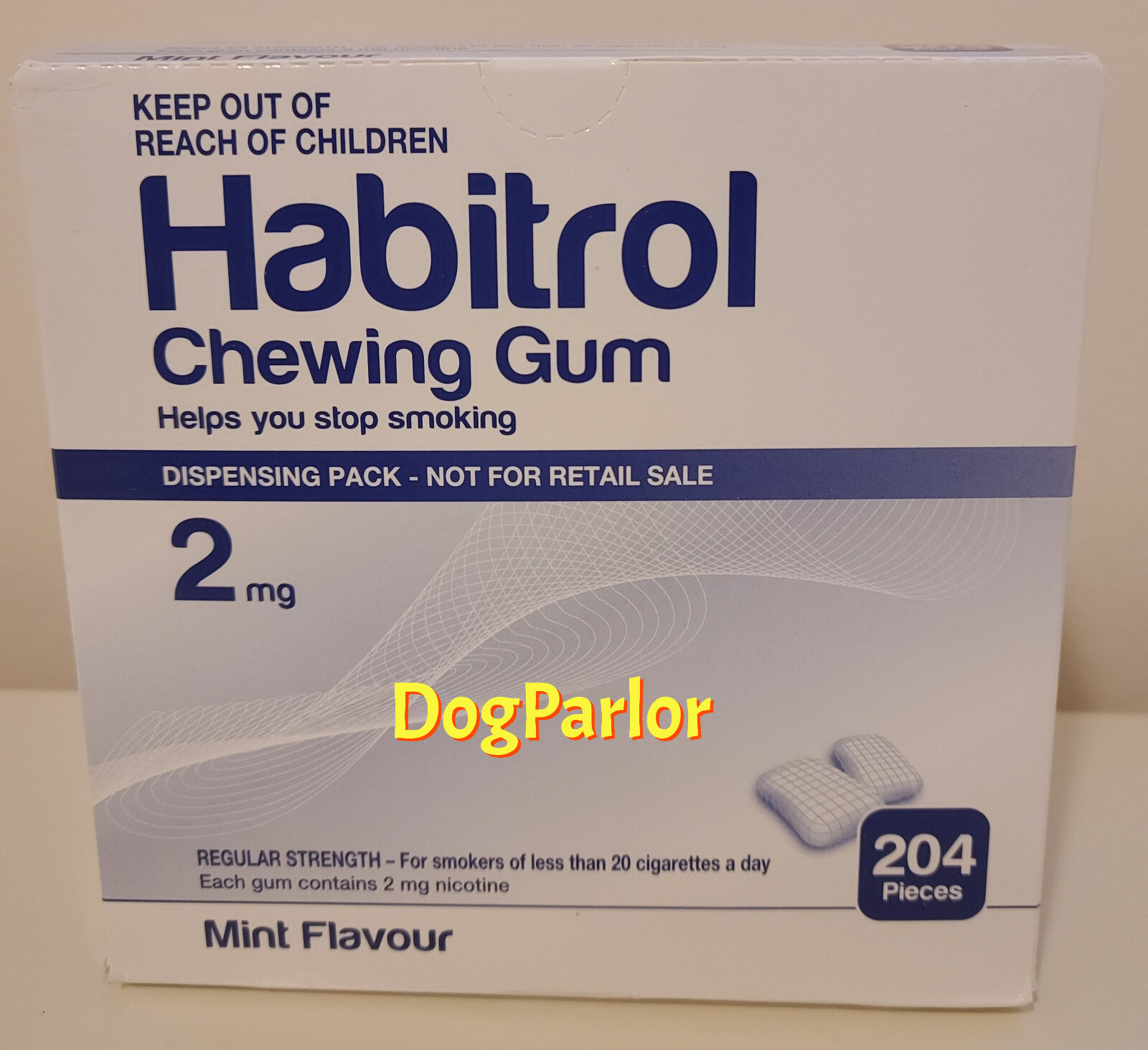 Habitrol Nicotine Gum 2mg Mint Bulk 4 Boxes = 816 Pieces Priority Shipping 01/25