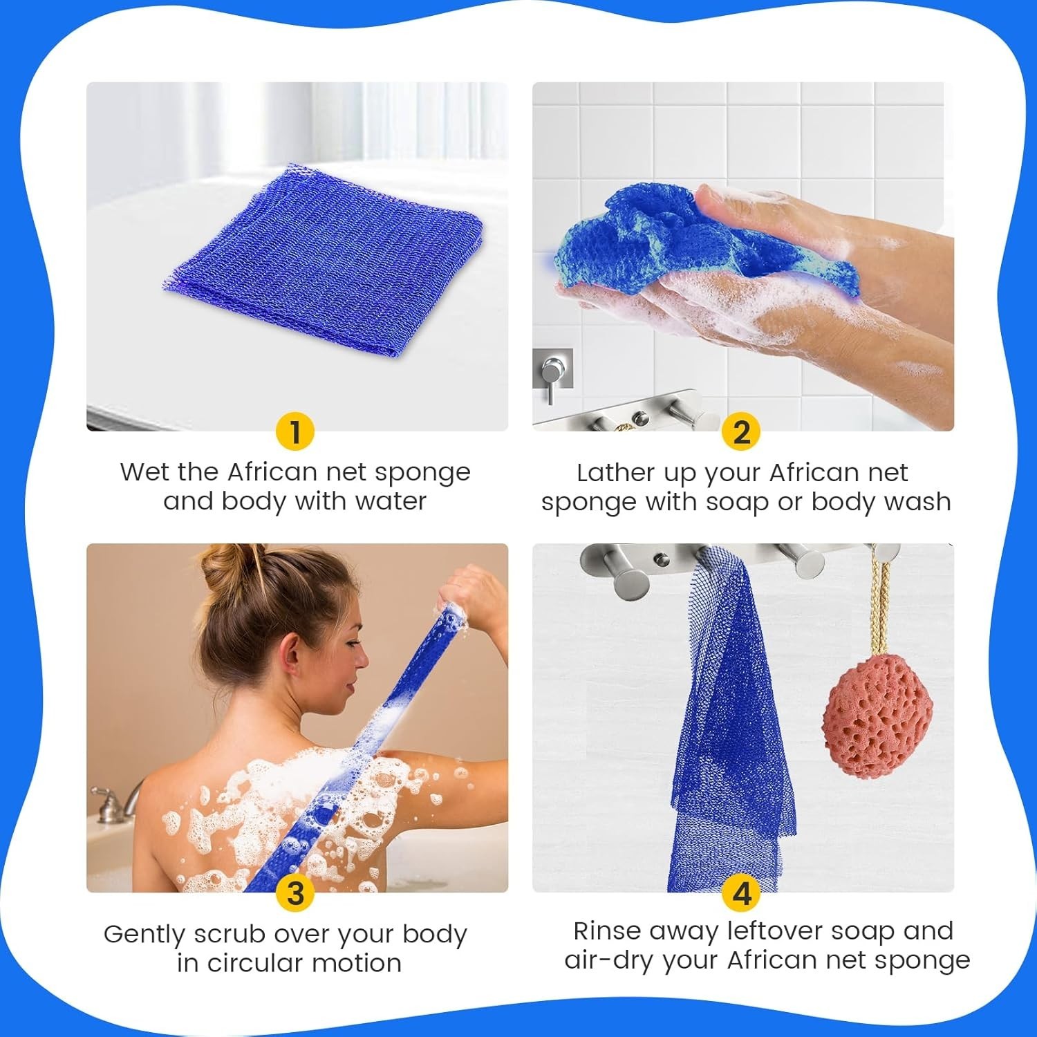 Luxurious African Net Sponge – Deep Cleanse with Soft, Gentle Touch for All Ages