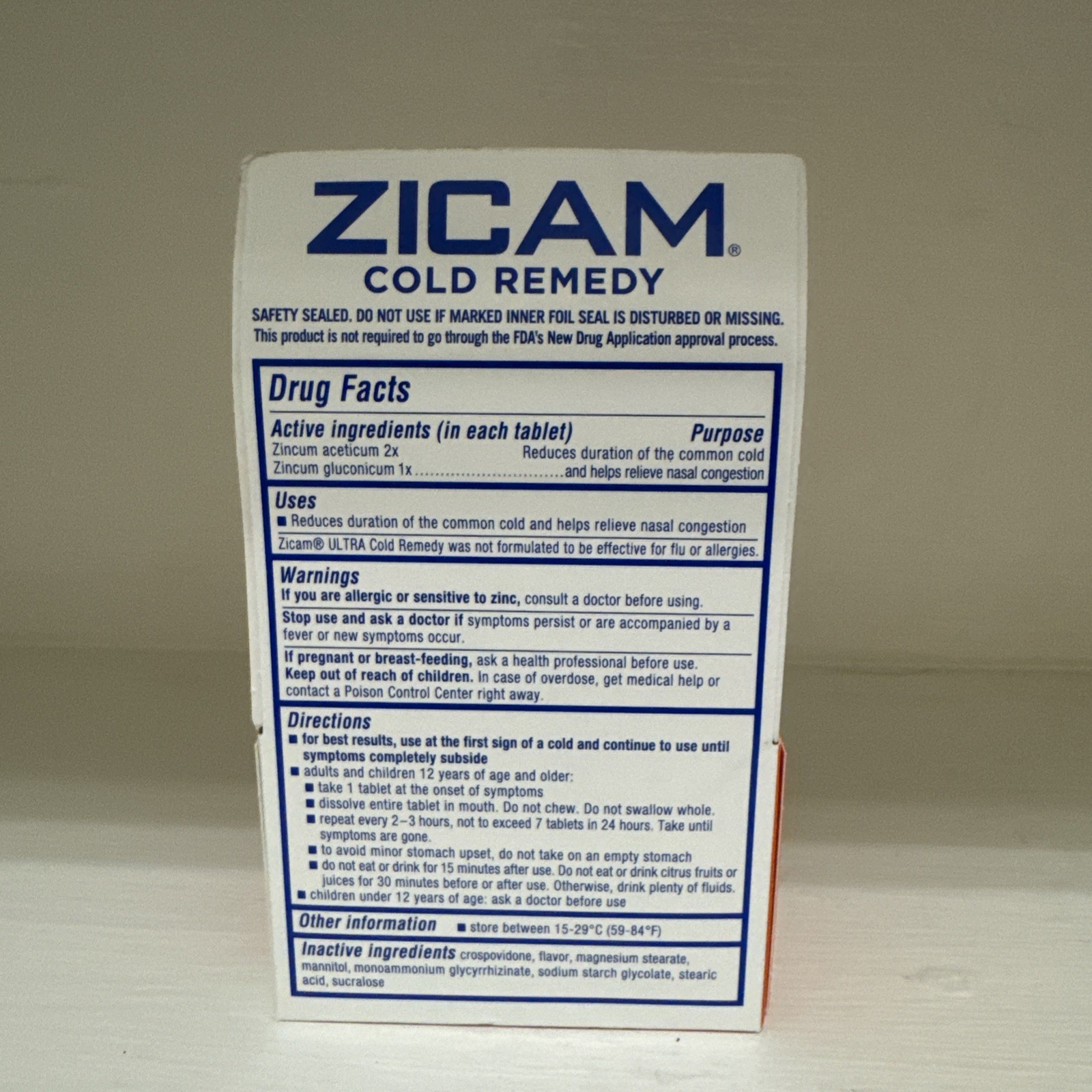Zicam Ultra Cold Remedy Zinc Rapidmelts, Orange Cream 18 Count (Pack of 1)