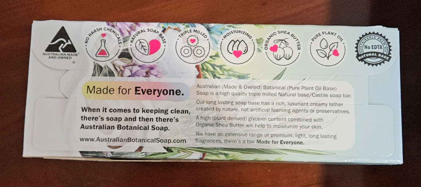 8 Australian Botanical Soap Goat Milk Sea Salt Lemongrass Sandalwood Exp 11/2028