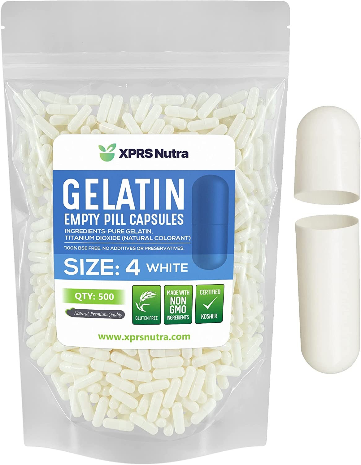 Size 4 White Empty Vegan Capsules Kosher Pill Vegetable Veggie Veg Caps