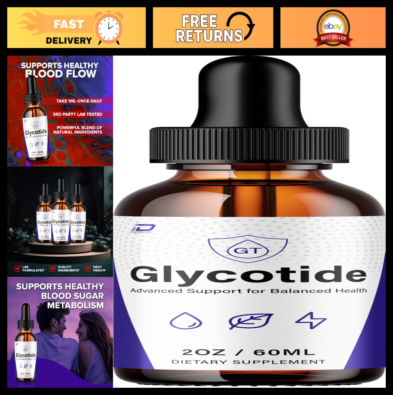 Advanced Glyco Tide Liquid Drops – Natural Ingredients, 1 Month Supply, Top Revi