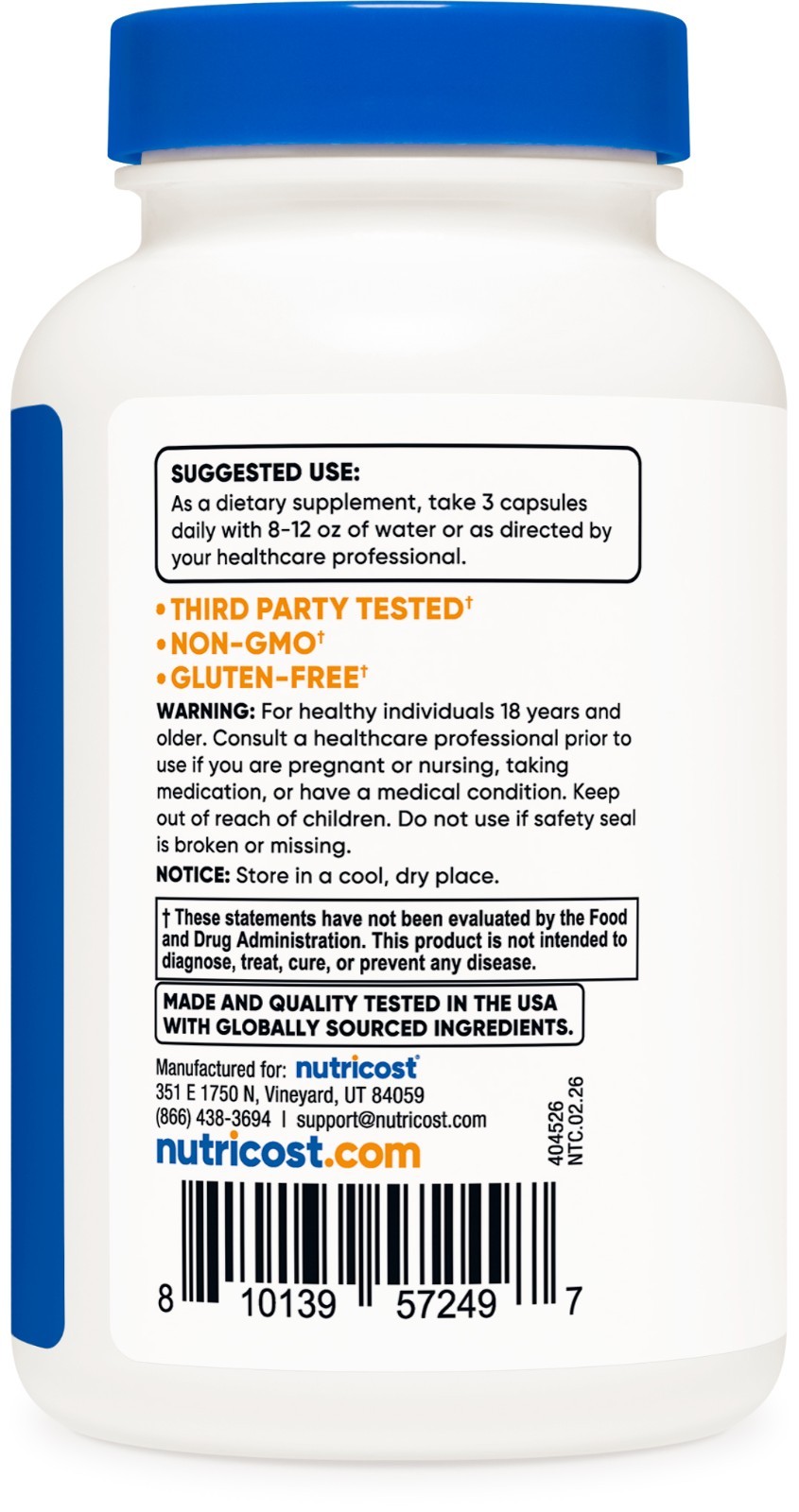 Nutricost T-Level Complex (90 Caps) – Gluten Free, Non-GMO