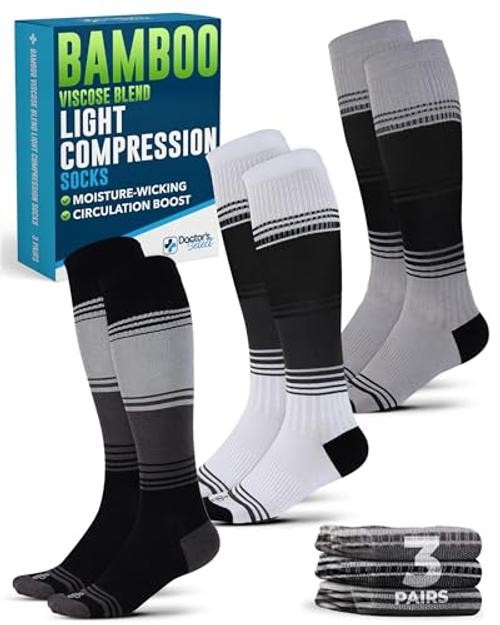 Bamboo Viscose Light Compression Socks for Medium Stripes Set A – 3 Pairs