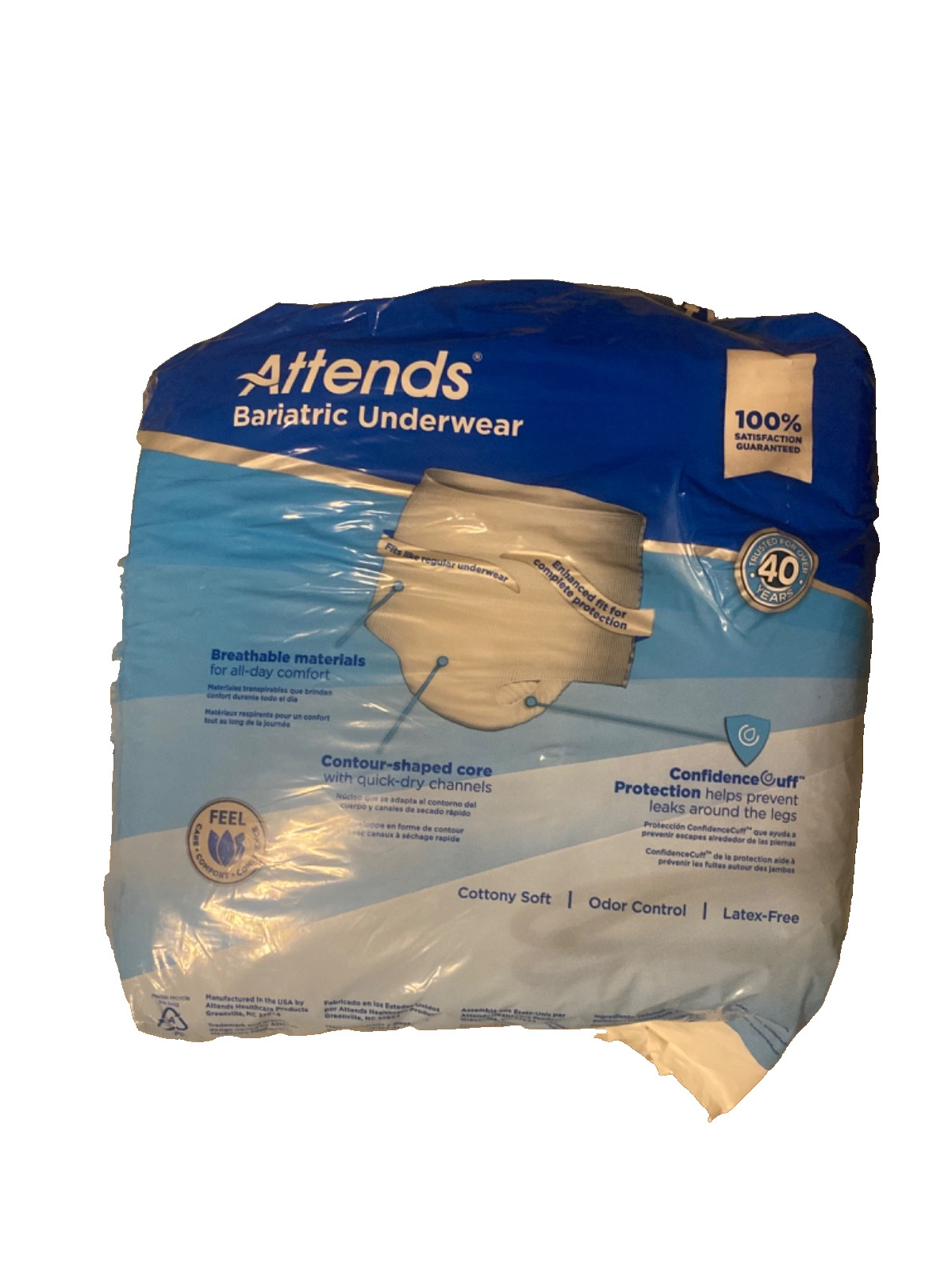 Attends Bariatric Incontinence Briefs Underwear Diapers Ultimate Absorbency 2XL