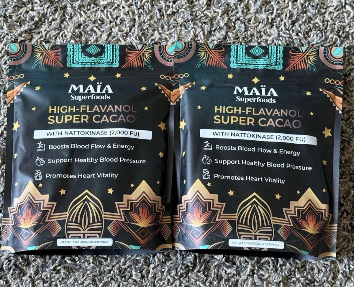 Wow😨😱 2 MAIA High-Flavanol Super Cacao with NATTOKINASE 7oz 30 servings