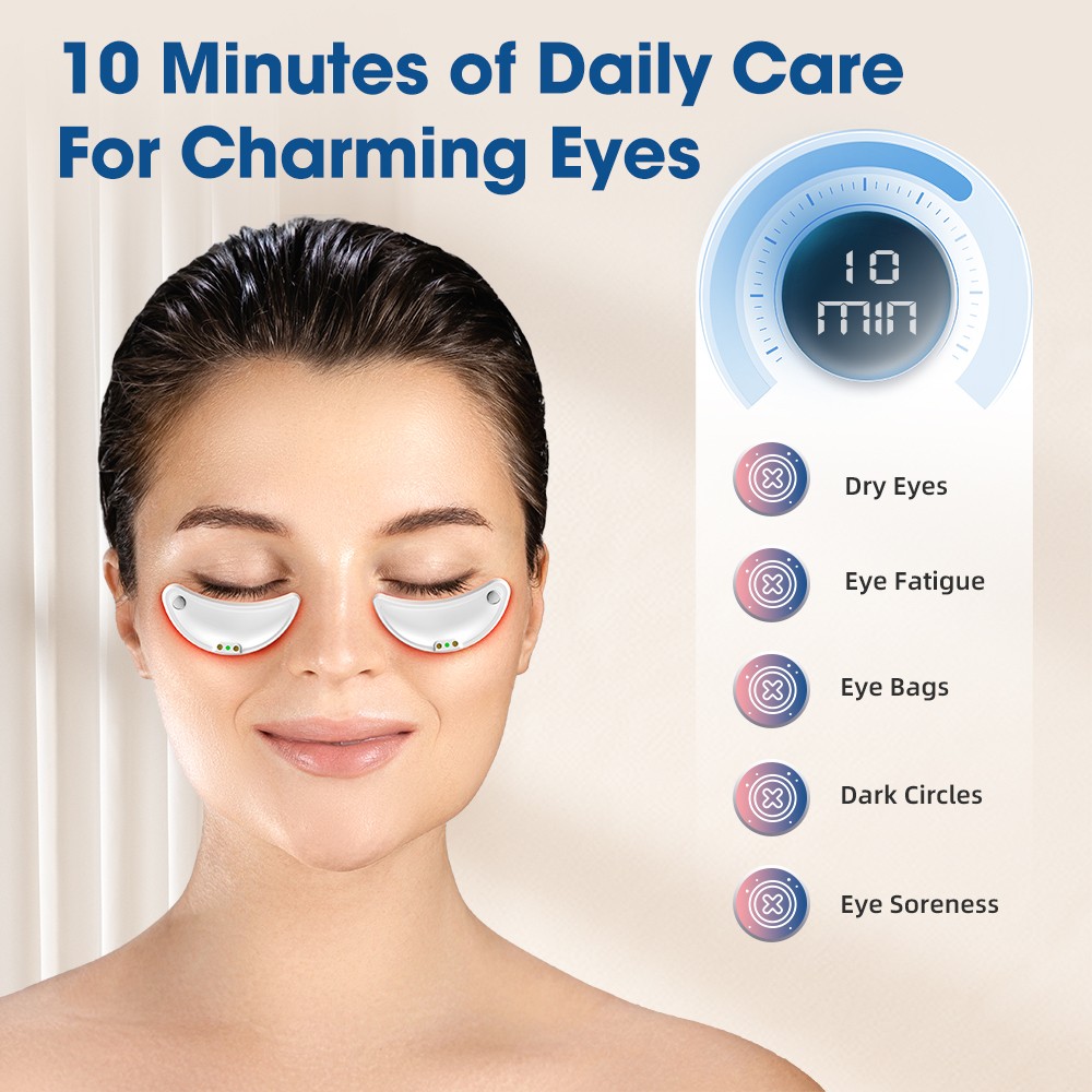 Red Light Under Eye Therapy Massager Microcurrent Eye Care Dark Circles Removal