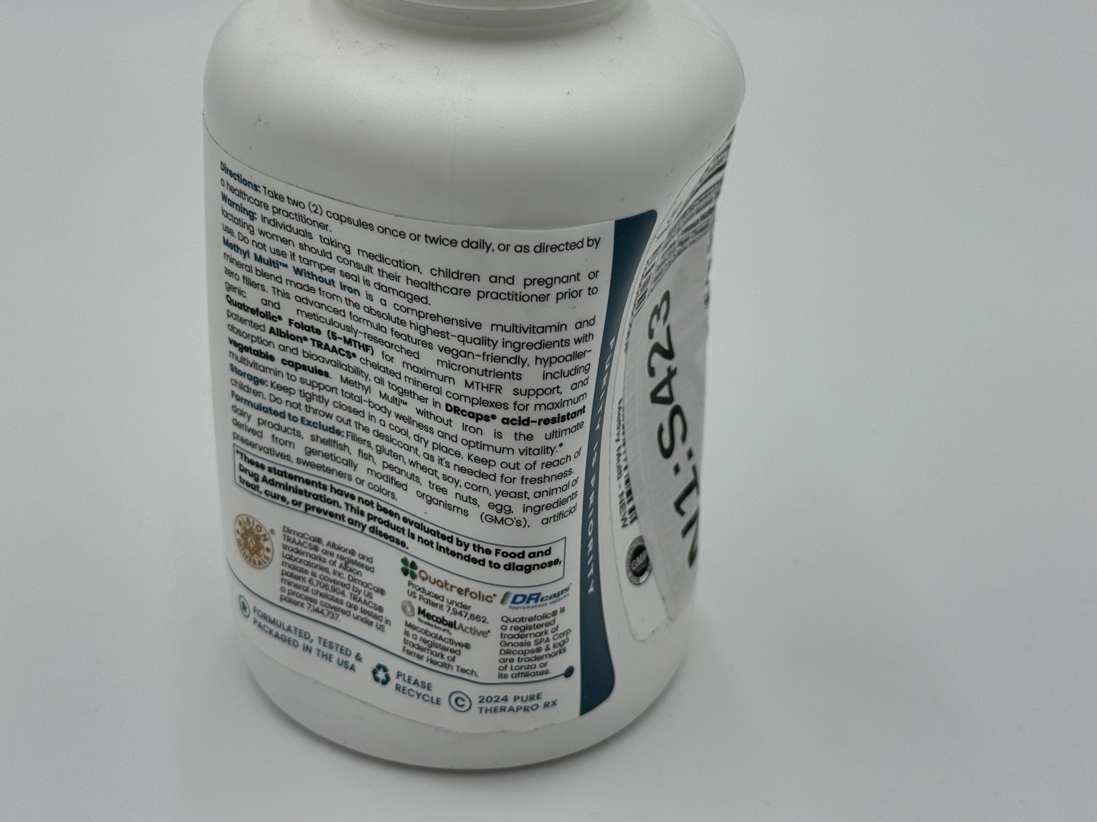 Methyl Multi Without Iron Methylated Multivitamin Capsules 240 Count Exp. 04/27