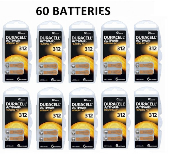 New Fresh Duracell Hearing Aid Batteries Size 312 Exp-2029