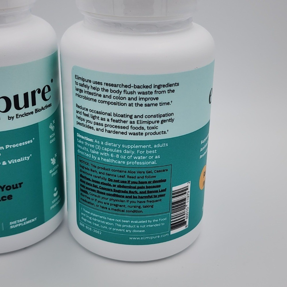 1-3 bottles Elimipure Gut Cleanse ~ Restore Supplement 90 capsules hot sealed
