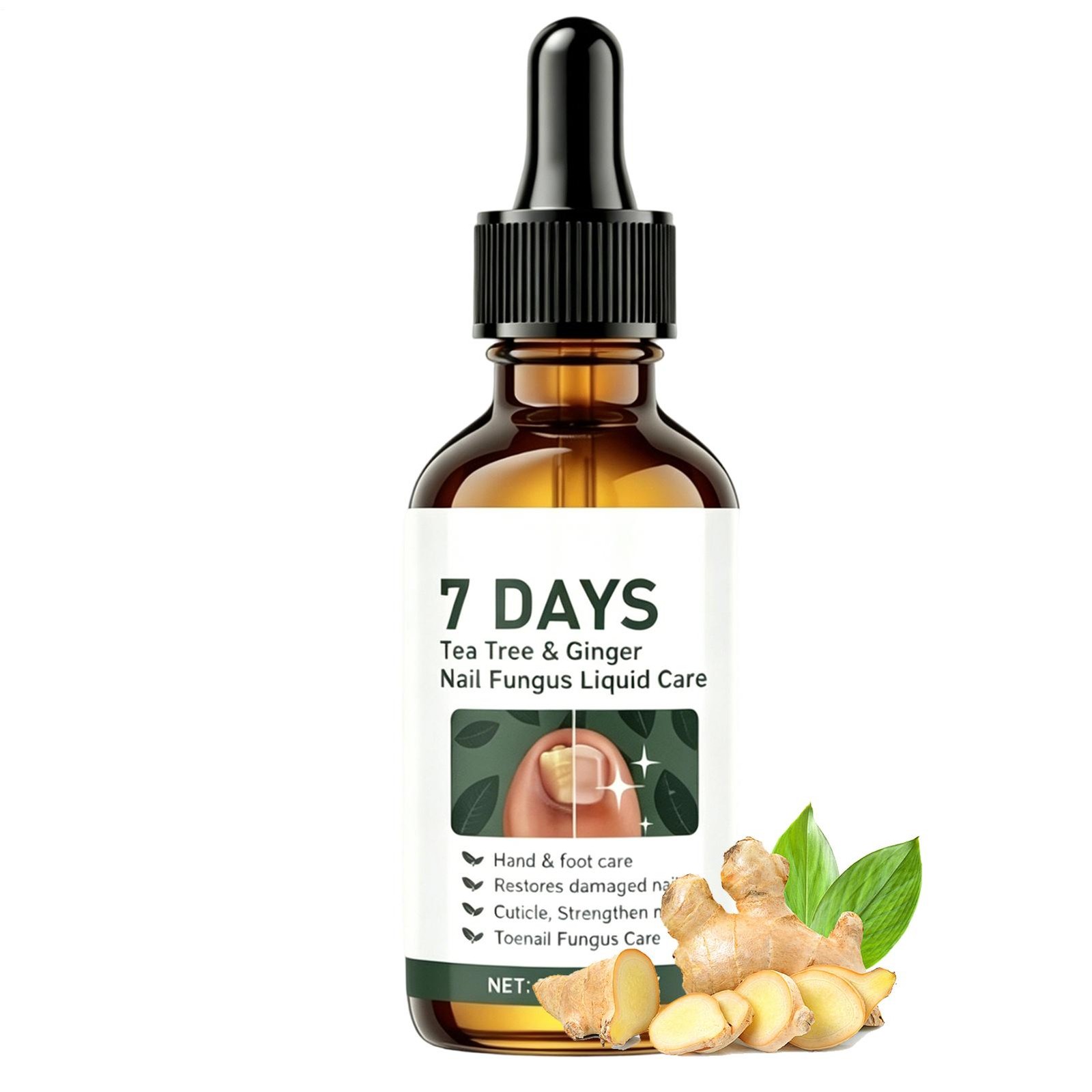 7 Days Tea Tree & Ginger Nail Care Serum 30ml For Repair Dry Brittle Nails
