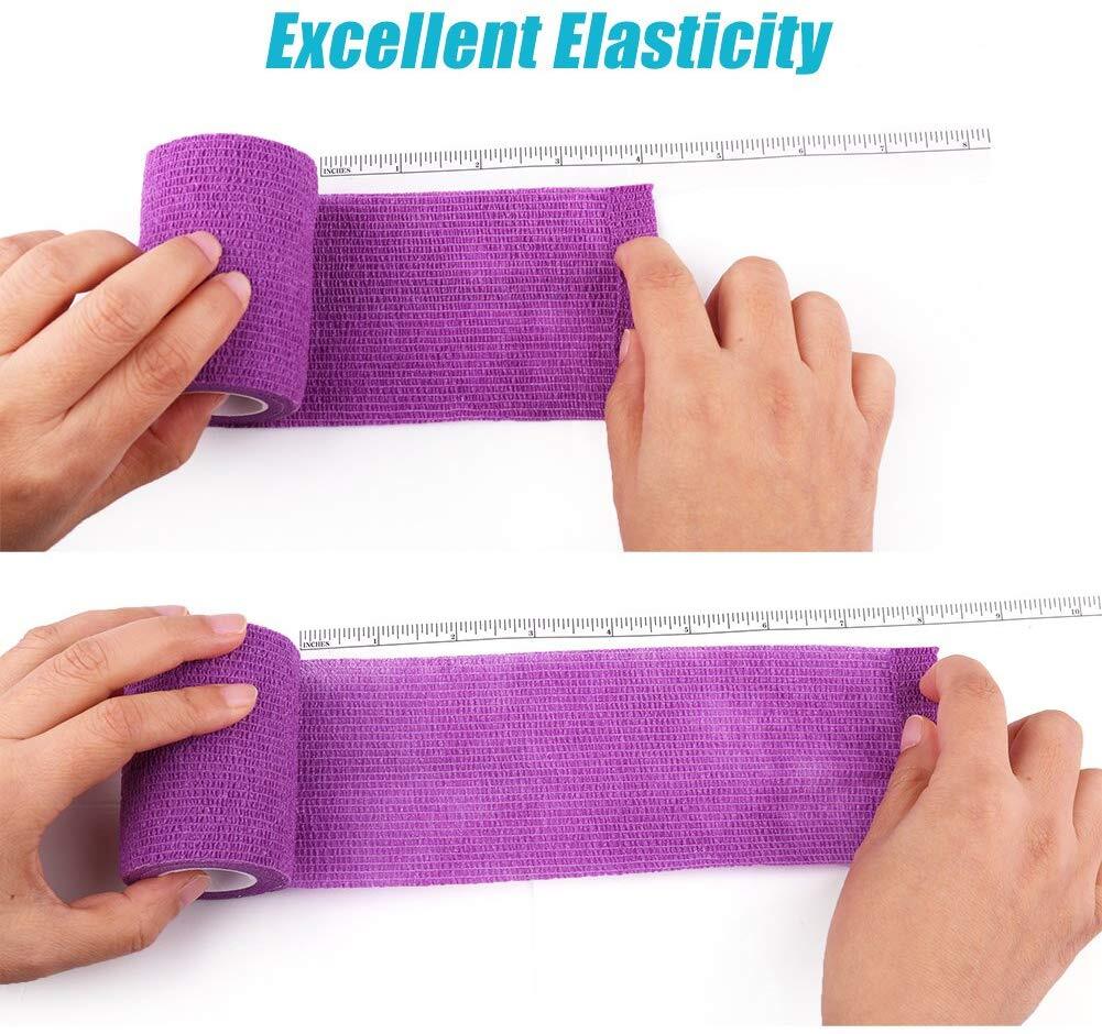 10/20 Rolls Stretch Bandage Wrap, 2/3/4 Inch x 5 Yards Cohesive Vet Tape Colors