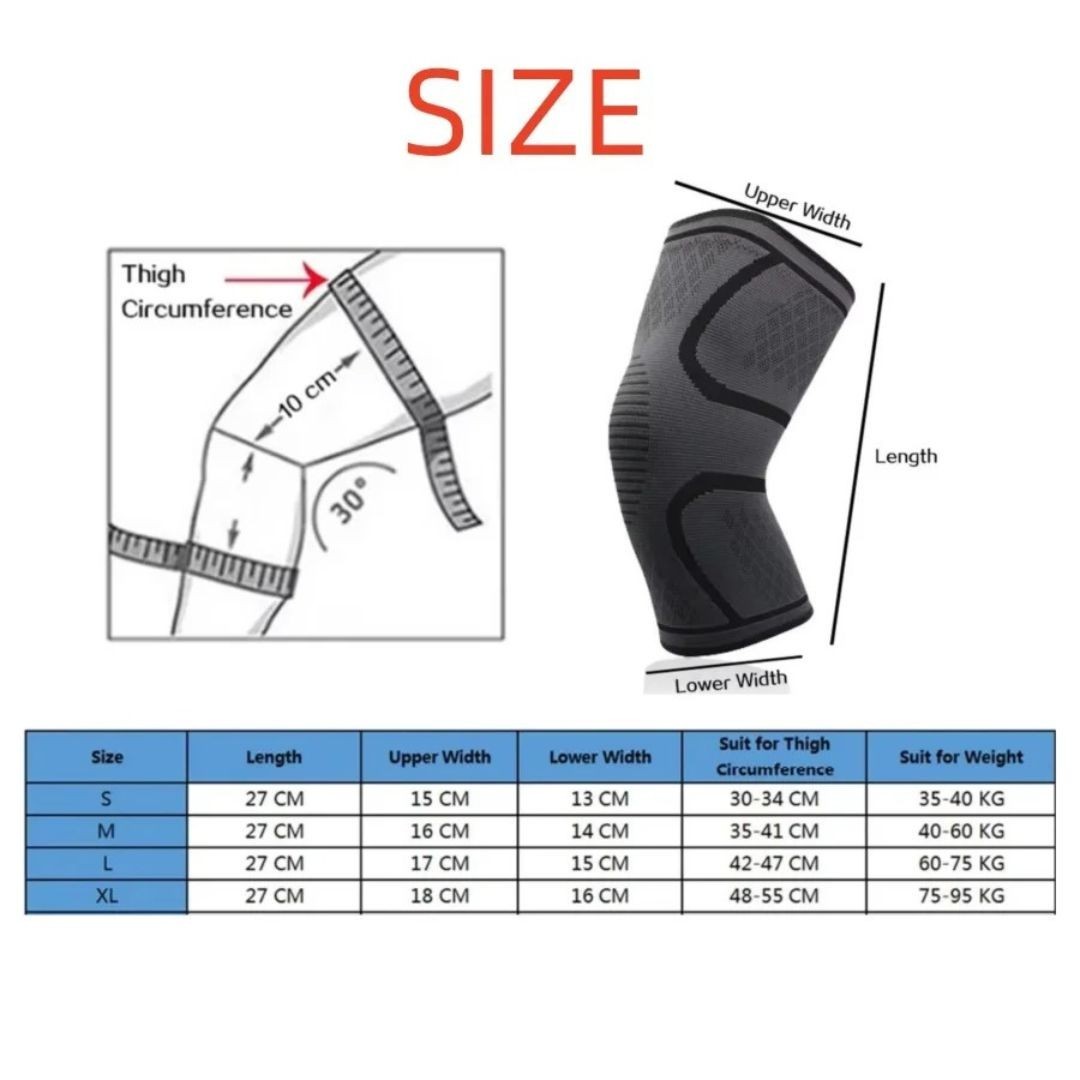 1Pcs Copper Compression Knee Sleeves Support Brace Joint Pain Relief Sport Gym
