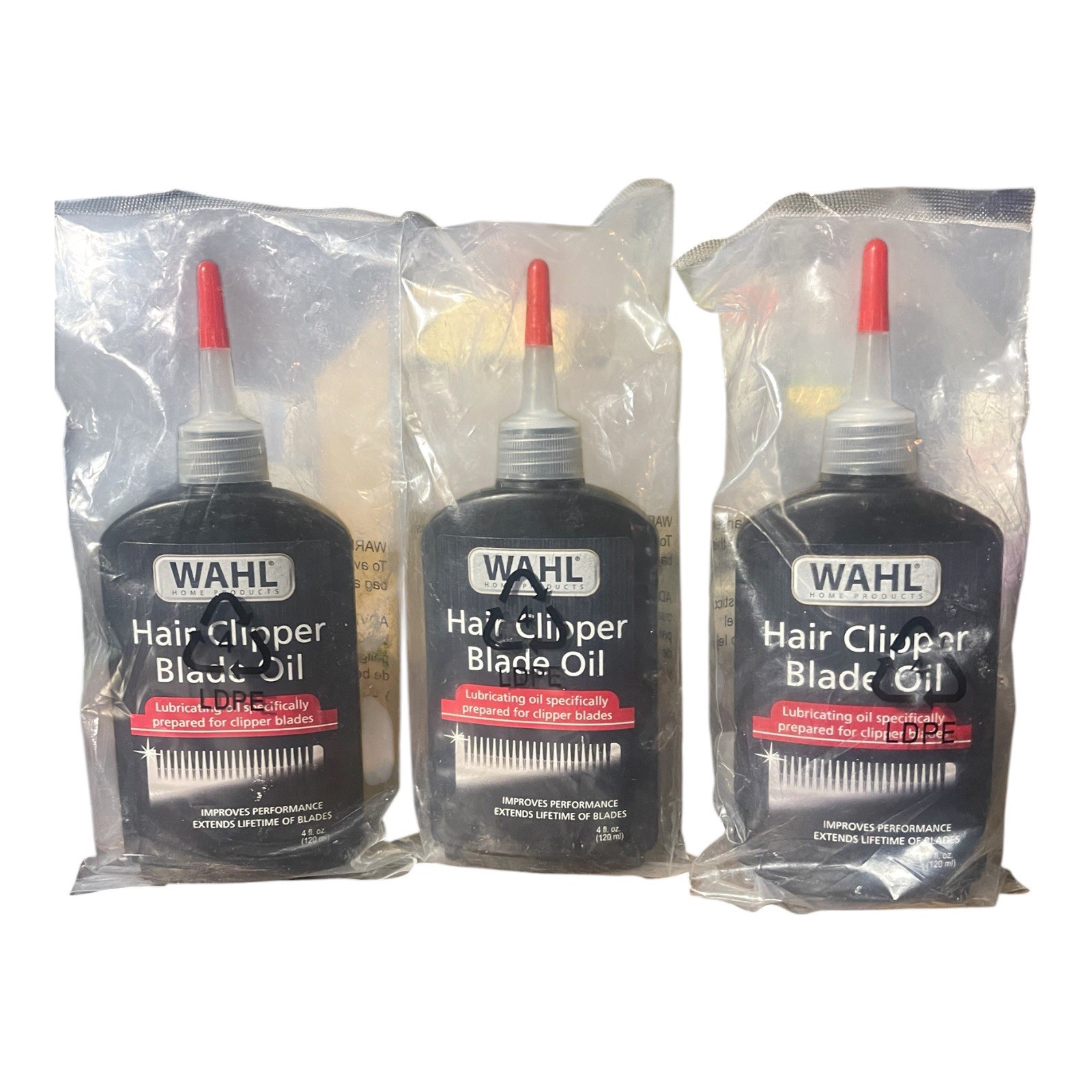 Wahl Hair Clipper Blade Oil 4 oz Lubricating Oil for Clippers Lot of 3
