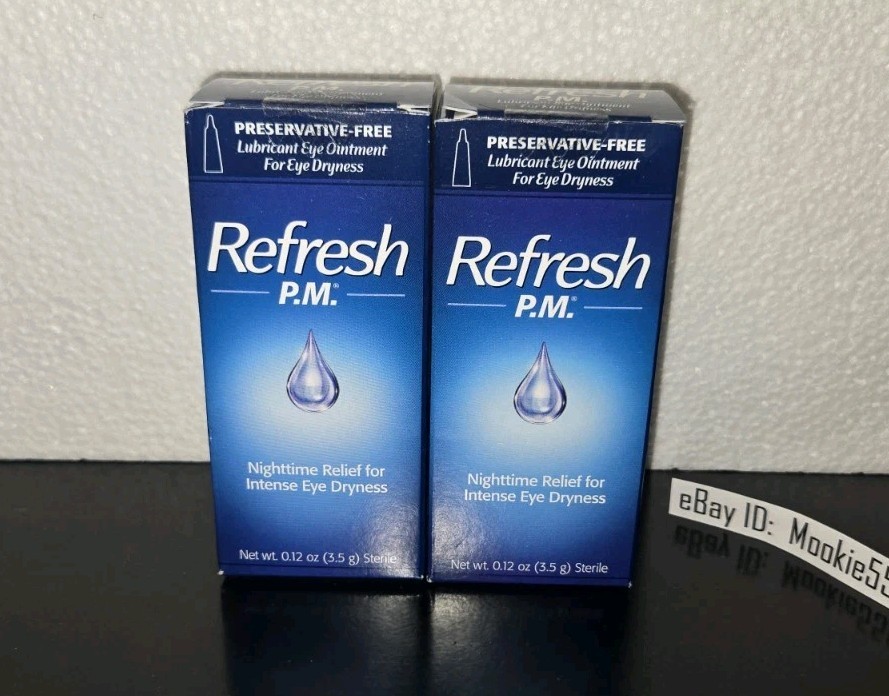 EXP 04/2027+! 2 Box REFRESH PM P.M. Preservative-Free Eye Ointment .12oz (3.5g)
