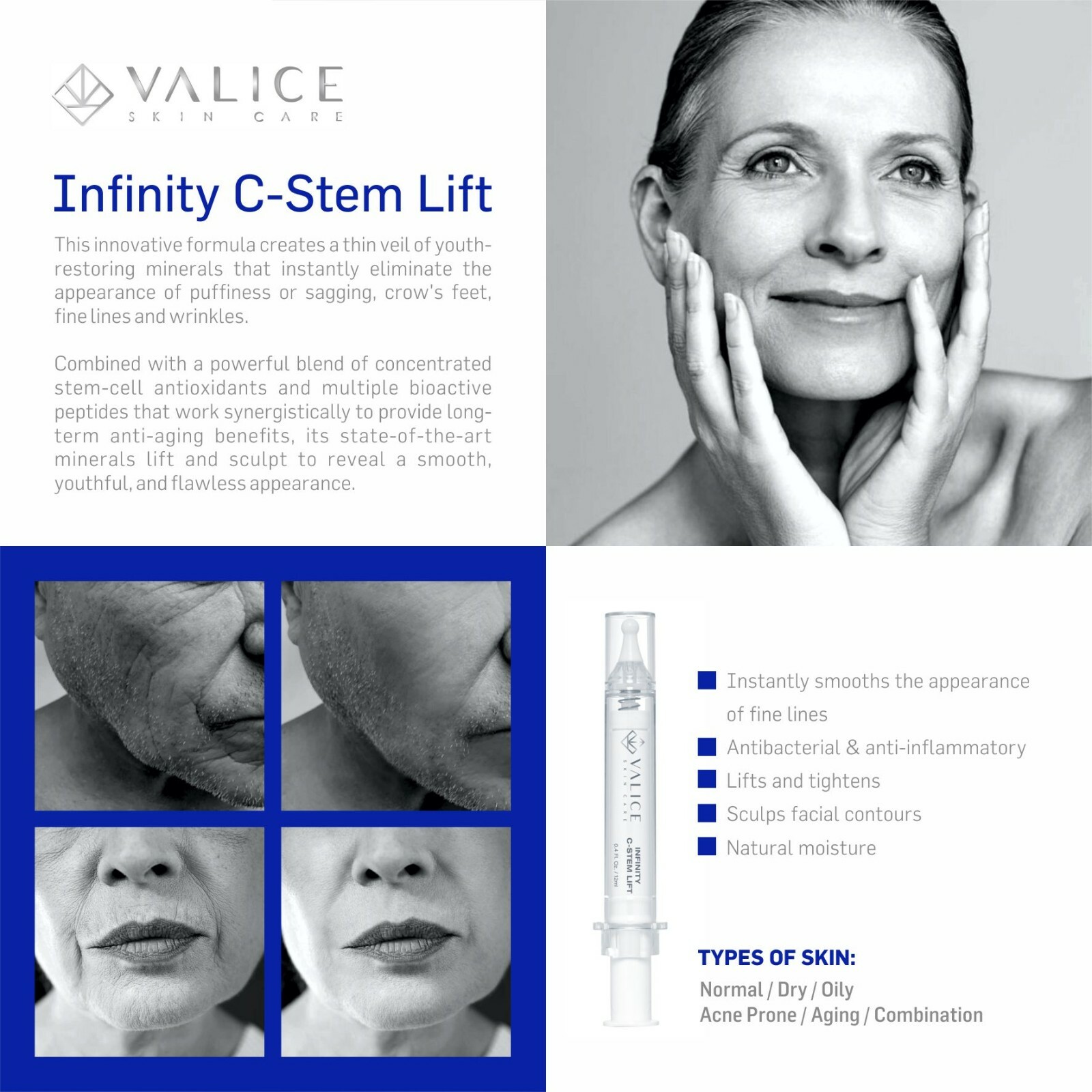 #1 Best Seller! ” Instant Rapid Face Lift ” Stem Cell & Peptide Serum W/ HA