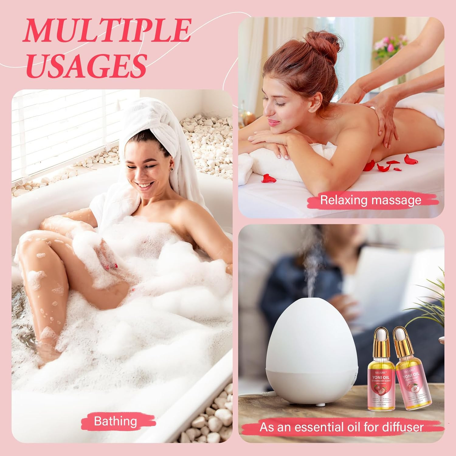 Feminine Body Oil Set Peach Strawberry Moisturizing External Use