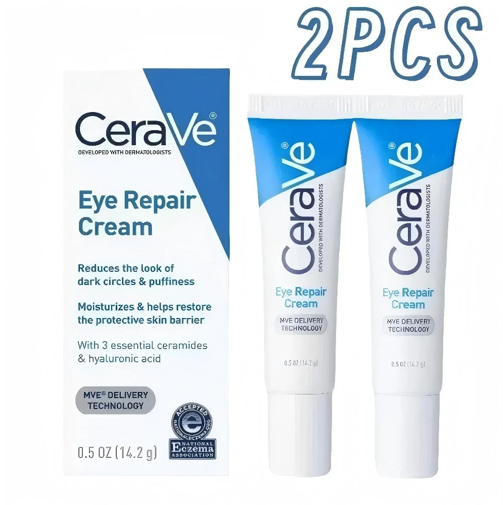 2 PACK CeraVe Eye Repair Cream for Dark Circles & Puffiness 0.5fl oz