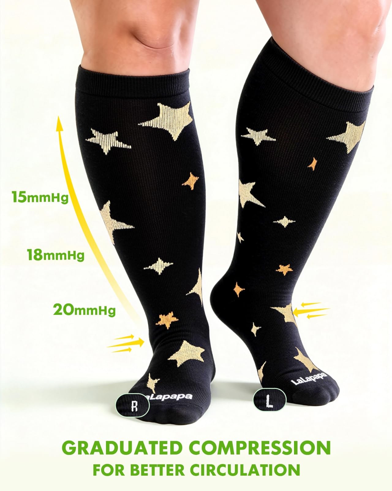 Wide Calf Bamboo Viscose Compression Socks for Women Men – 2 Pairs 15-20 mmHg…