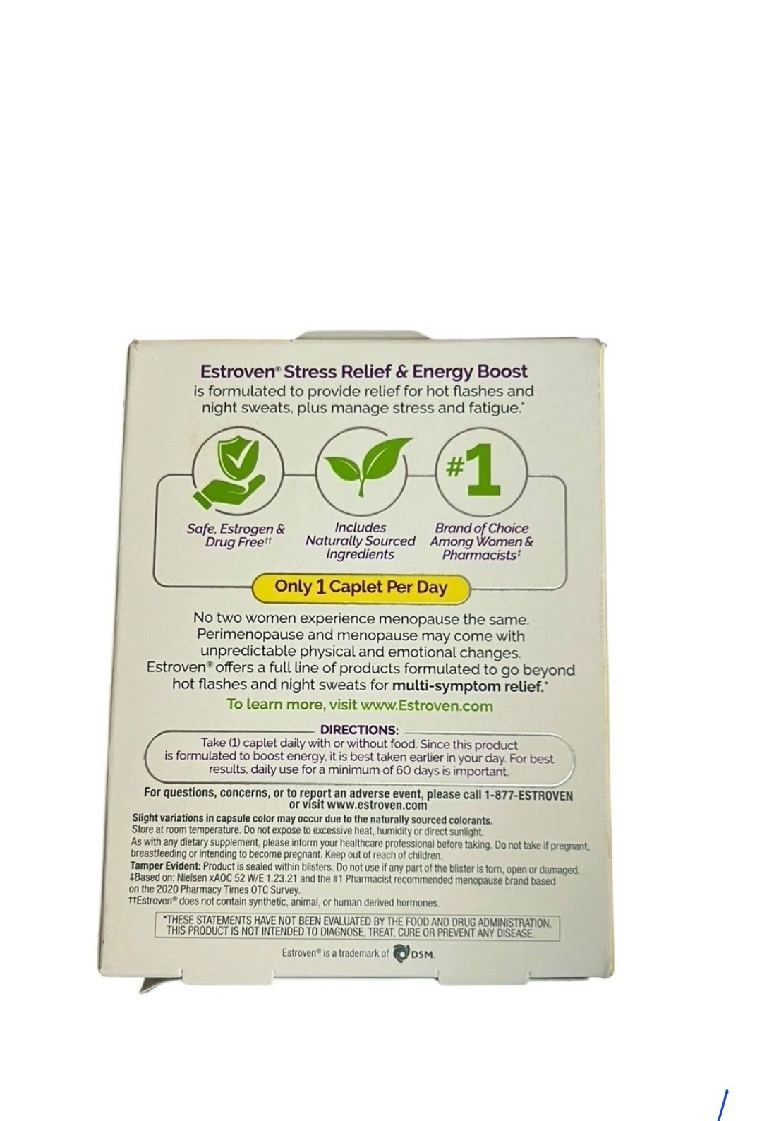 NEW Estroven Menopause Relief Stress Relief & Energy Boost 28 Caplets #411