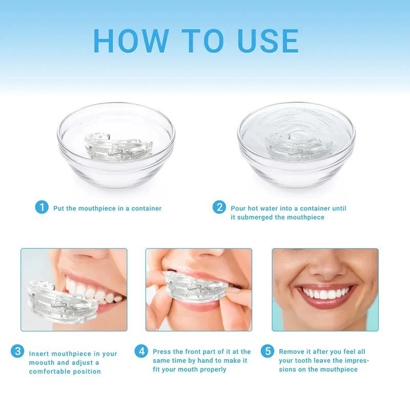 Anti Snore Mouthpiece Sleep Aids Mouth Guards Stop Snoring Adjustable Bruxisms
