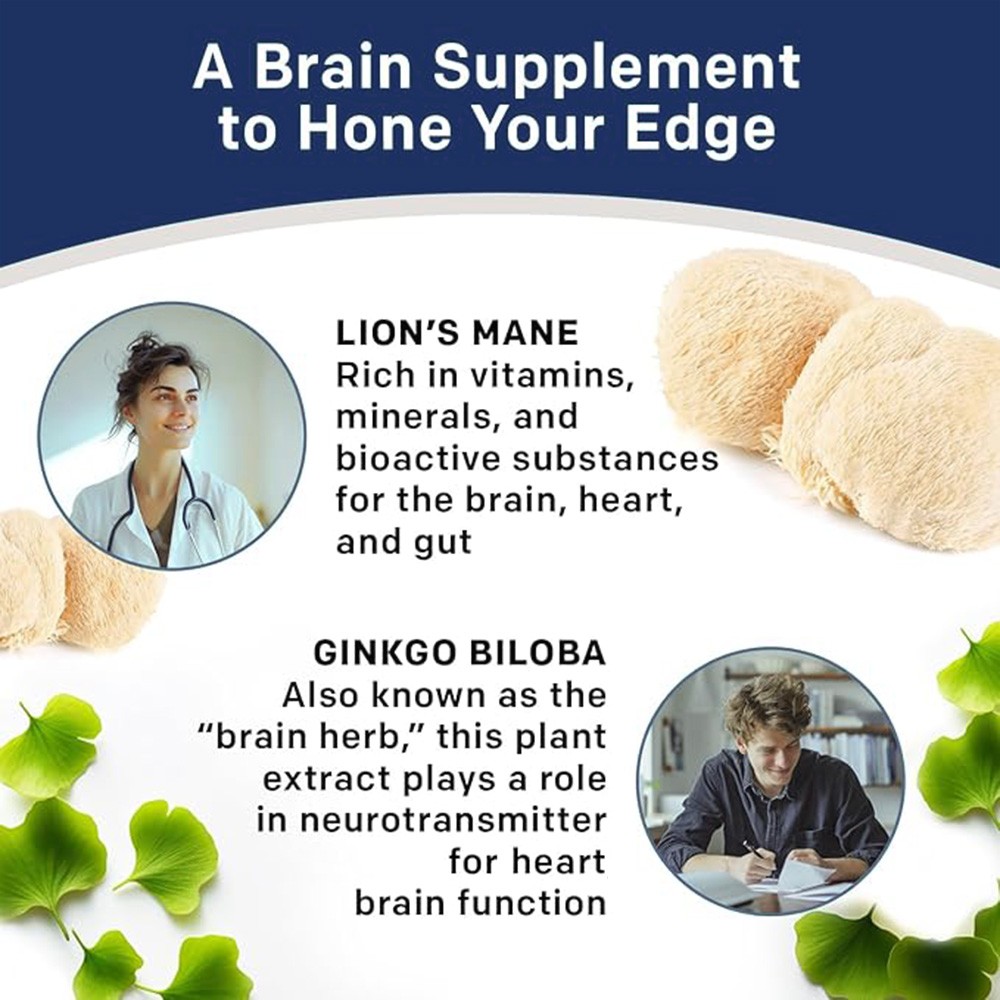 Brain Complex Plus Supplements Stress Energy Neuro Support Formula 120 Capsules
