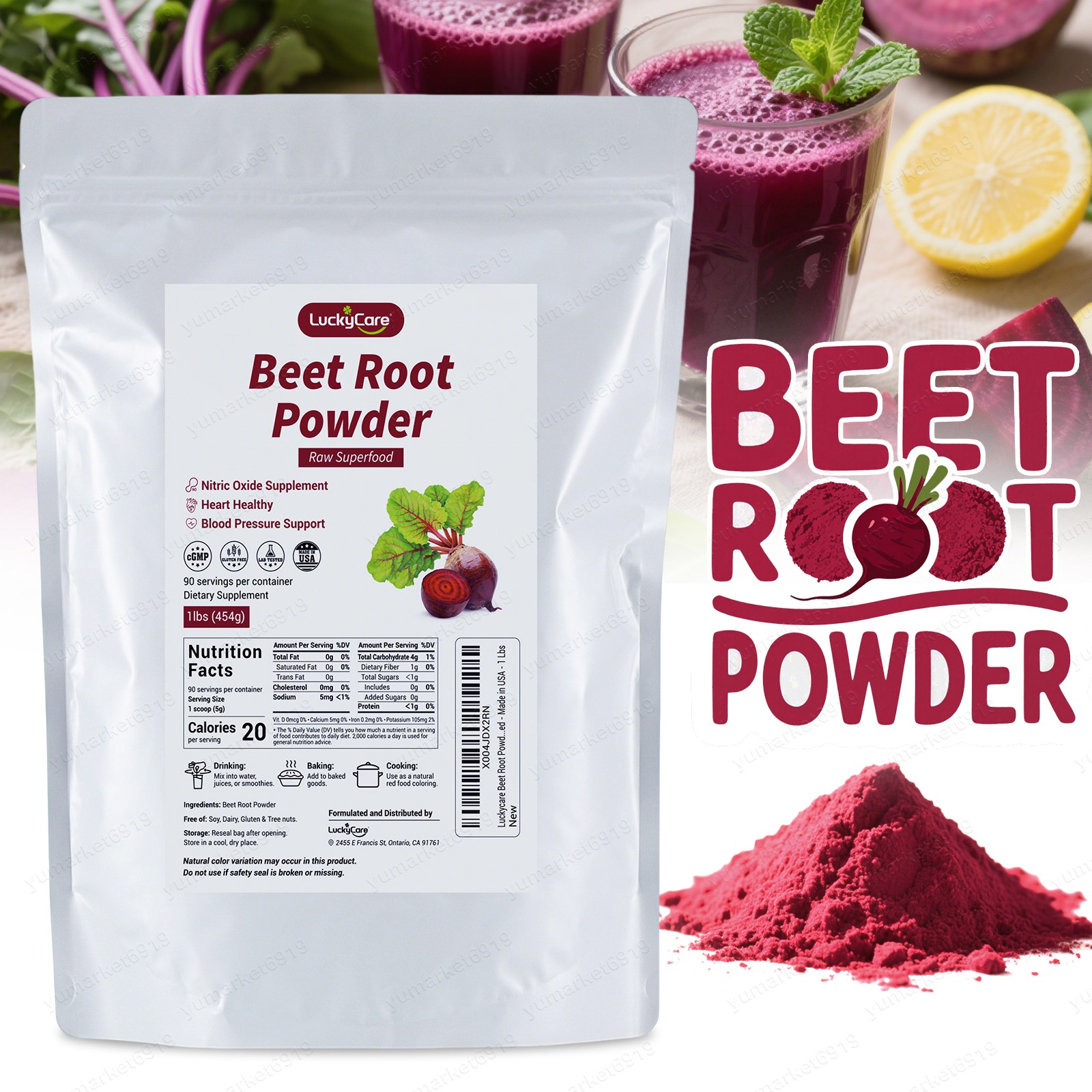 1 LB Organic Beet Root Powder Raw Non GMO Pure Beta Vulgaris Nitric Oxide Booste