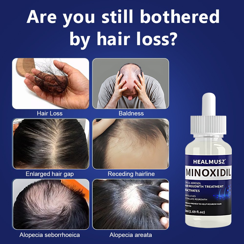 Hair Regrowth Liquid- 5% Minoxidil Topical Solution for Thicker Hair Grow 50ml*2