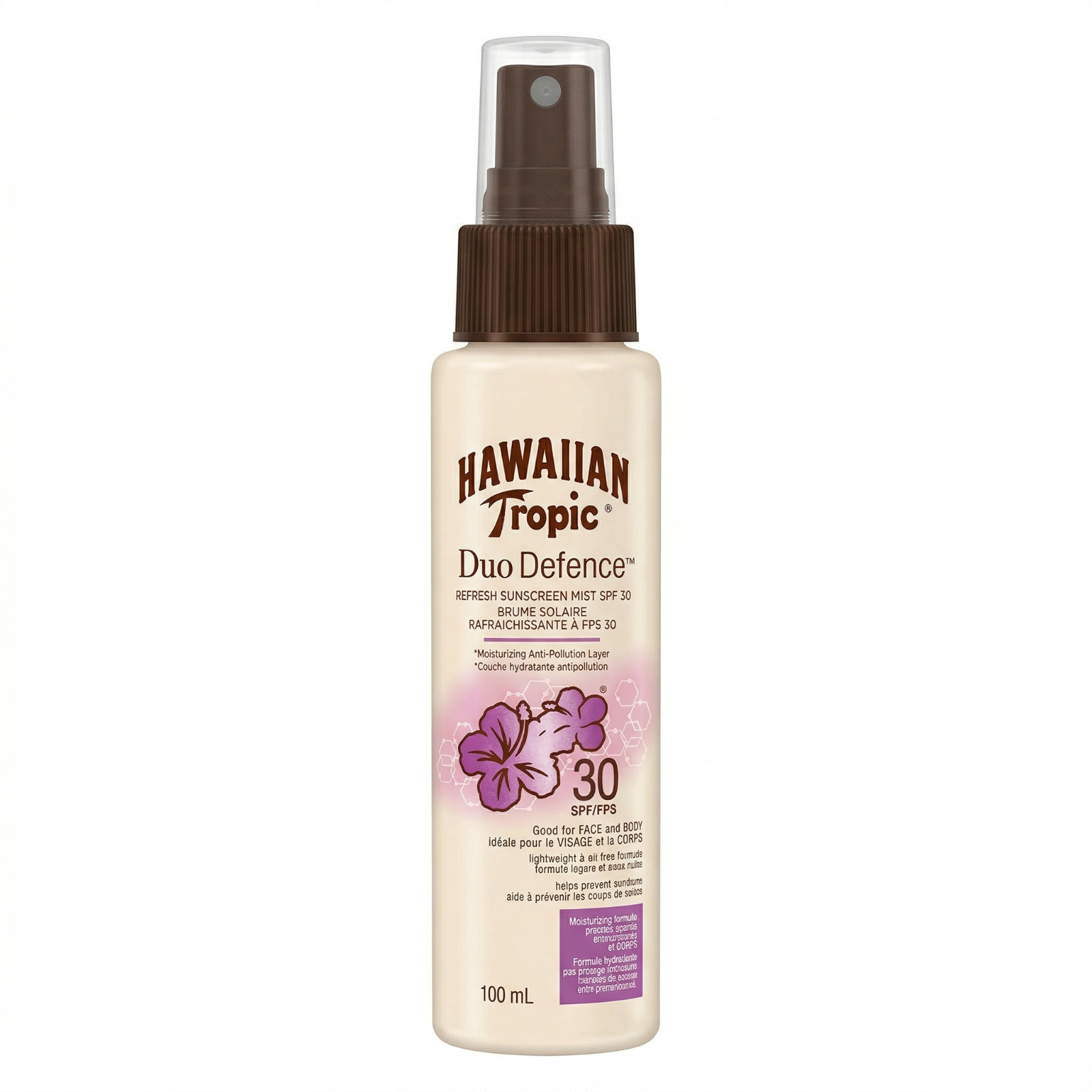 Hawaiian Tropic Skin Duo Defense SPF 30 Sunscreen Mist Travel Spray Size 3.4oz