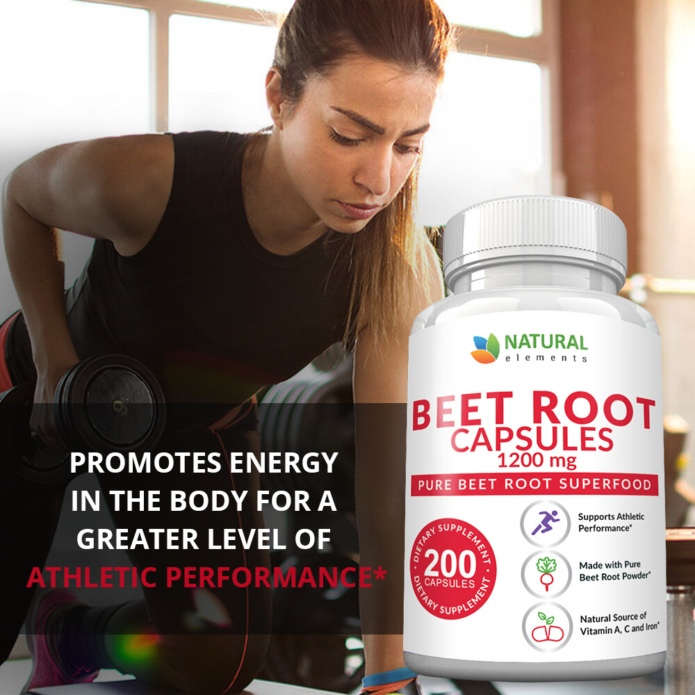 Beet Root Capsules – 1200mg per serving – 200 Capsules – 3 Month Supply