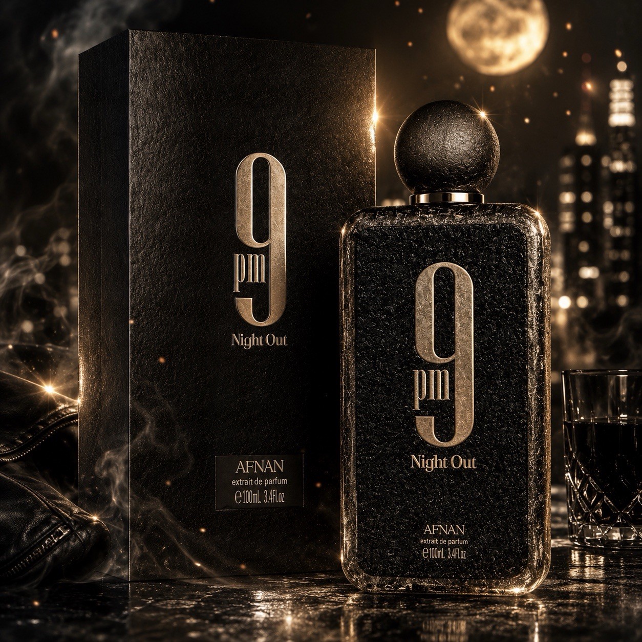 Afnan 9pm Night Out Extrait de Parfum Spray 3.4 fl oz Regular Size