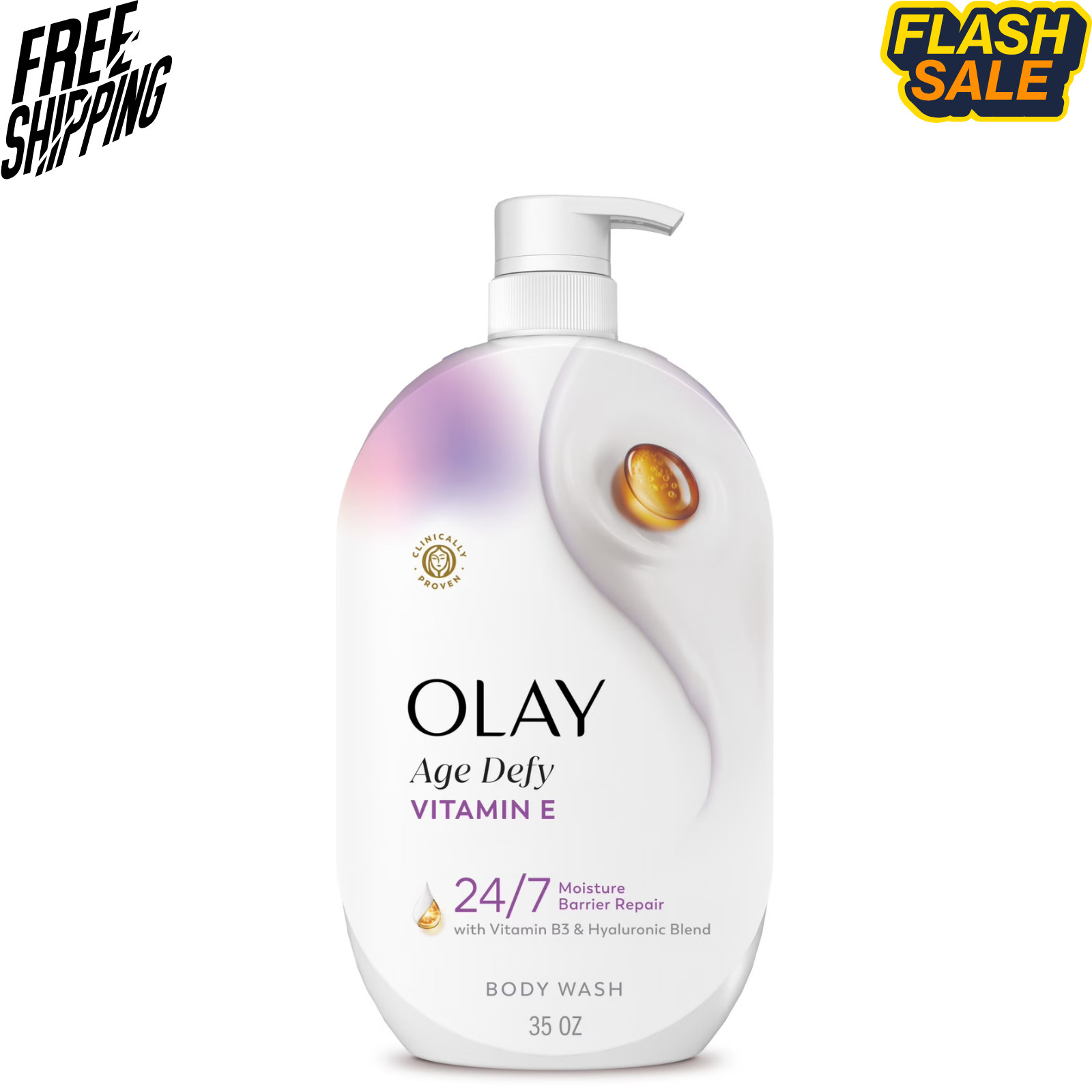 Olay Age Defy Ultra Moisture Body Wash Vitamin B3 Hyaluronic Blend 35oz