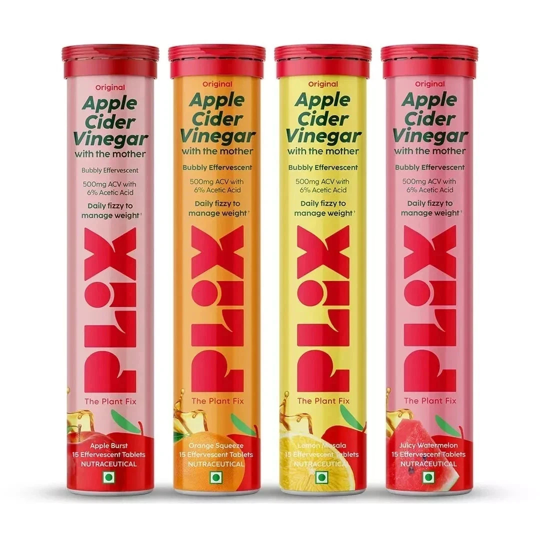PLIX Apple Cider Vinegar Effervescent Tablet for Weight Loss Multipack