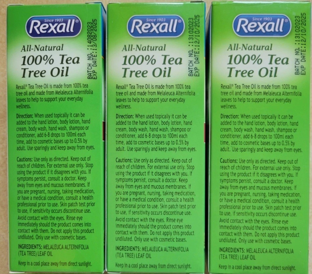 Rexall 100% Natural Tea Tree Oil for Skin, Hair, Toenails, Aromatherapy, & Soap